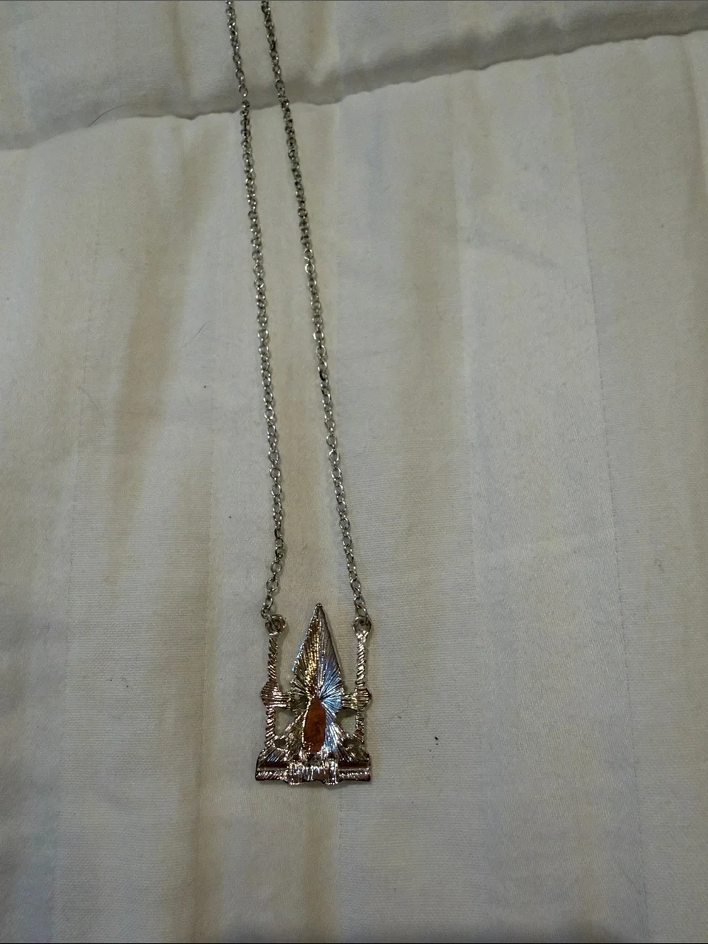 Silver-Tone Gnome Pendant Necklace with Red Hat and Green Outfit - Kids Jewelry